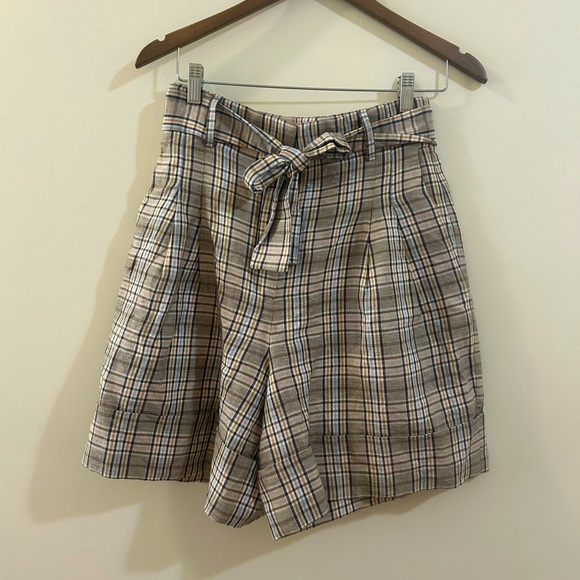 Massimo Dutti high waisted shorts size 6 (s-m) cotton linen blend - Picture 2 of 8